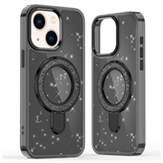 iPhone 15 Glitter -hybridikotelo, jossa potkukiinnike - MagSafe-yhteensopiva