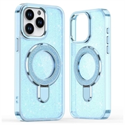 iPhone 16 Pro Max Glitter -hybridikotelo, jossa potkukiinnike - MagSafe-yhteensopiva - sininen