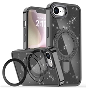 iPhone 16e/17e Glitter -hybridikotelo, jossa potkukiinnike - MagSafe-yhteensopiva - Musta