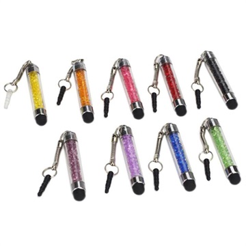 Glitter Mini Kapasitiivinen Stylus-kynä 3.5mm Plugilla - 9 Kpl
