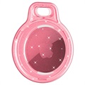 Glitter Powder Apple AirTag Suojakotelo Avaimenperällä - Pinkki