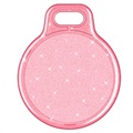 Glitter Powder Apple AirTag Suojakotelo Avaimenperällä - Pinkki