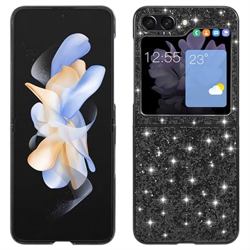 Samsung Galaxy Z Flip5 Glitter Series Hybridikotelo - Musta
