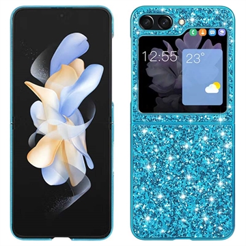 Samsung Galaxy Z Flip5 Glitter Series Hybridikotelo - Sininen