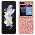 Samsung Galaxy Z Flip5 Glitter Series Hybridikotelo - Ruusukulta