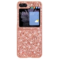 Samsung Galaxy Z Flip5 Glitter Series Hybridikotelo - Ruusukulta
