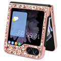 Samsung Galaxy Z Flip5 Glitter Series Hybridikotelo - Ruusukulta