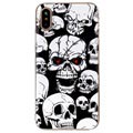iPhone X / iPhone XS Glow in the Dark Silikonikotelo - Scary Skulls