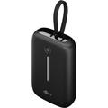 Goobay 10000mAh Power Bank sisäänrakennetulla USB-C-kaapelilla - 20W - musta