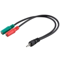 Goobay 3.5mm 4-pin / 2x 3.5mm 3-pin Kuulokkeiden Äänisovitin - 30cm