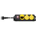 Goobay 3-Way Outdoor Power Strip 3m kaapelilla - musta / keltainen