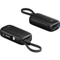 Goobay 5000mAh Power Bank sisäänrakennetulla USB-C-kaapelilla - 20W - musta