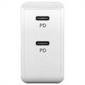 Goobay Dual USB-C Pikalaturi - 36W - Valkoinen