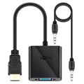 Goobay HDMI / VGA-sovitin 3.5mm AUX-kaapelilla - Musta