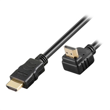 Goobay Korkeanopeuksinen HDMI- johto Ethernetillä - 90° Kulma