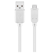Goobay Micro USB-kaapeli - 1m - Valkoinen