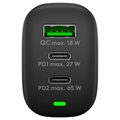 Goobay Moniporttinen Pikalaturi - 65W, 2x USB-C, USB-A