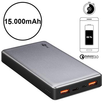 Goobay Quick Charge Virtapankki - Dual USB, Type-C