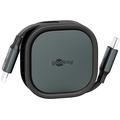 Goobay sisäänvedettävä USB-C-kaapeli - 1m, 15W - musta