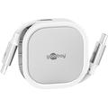 Goobay sisäänvedettävä USB-C-kaapeli - 1m, 15W - valkoinen