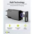 Goobay Slim USB-C PD GaN Kaksinkertainen pikalaturi 30W