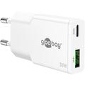 Goobay Slim USB-C PD GaN Kaksinkertainen pikalaturi 30W - Valkoinen