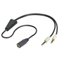 Goobay Stereo 4-pin / 2x 3-pin 3.5mm Audio Sovitin - Musta