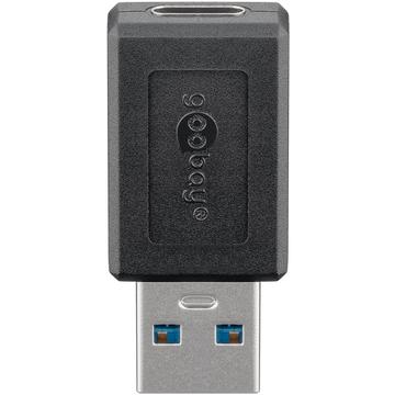 Goobay USB-C-sovitin - USB-C naaras/USB-A uros - musta