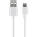 Goobay USB-C-kaapeli 0.5m - USB-C/USB-A - Valkoinen
