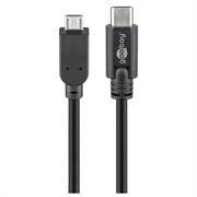 Goobay USB-C - Micro-USB OTG -kaapeli - 0.6m - musta