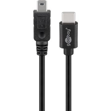Goobay USB-C - Mini USB-B kaapeli - 0.5m, USB 2.0 - musta