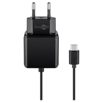 Goobay Universal USB-C Seinälaturi - 15W, 5V/3A - Musta