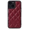 Good Luck Rhombic Grid iPhone 14 Plus Hybridikotelo - Viininpunainen