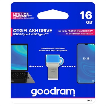 Goodram USB 3.0 Type-C OTG USB-Muistitikku - ODD3-0160B0R11