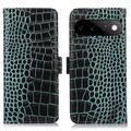 Google Pixel 11/11 Pro Crocodile Lompakkomallinen Nahkakotelo kanssa RFID - Vihreä