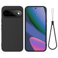 Google Pixel 11 Pro XL Nestemäinen silikonikotelo käsihihnalla - Musta