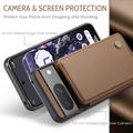 Google Pixel 8 Caseme C22 Kotelo RFID-korttilompakko - ruskea