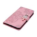 Google Pixel 8 Pöllö strassi lompakko kotelo - Rose Gold