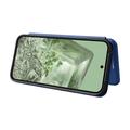 Google Pixel 8a Läppäkotelo - Hiilikuitu - Sininen