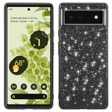 Google Pixel 8a Glitter Series Hybridikotelo - Musta