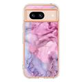 Google Pixel 8a Marble Pattern Galvanoitu TPU-Suojakotelo - Sininen / Pinkki