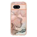 Google Pixel 8a Marble Pattern Galvanoitu TPU-Suojakotelo - Pinkki