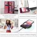 Google Pixel 9/9 Pro Caseme 008 2-in-1 Multifunctional Lompakkokotelo - Punainen