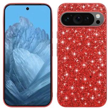 Google Pixel 9/9 Pro Glitter Series Hybridikotelo - Punainen