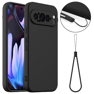 Google Pixel 9 Pro Nestemäinen Silikoni Suojakuori - MagSafe-yhteensopiva - Musta
