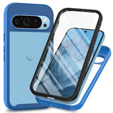 Google Pixel 9 Pro XL 360 Suojaussarja Kotelo - Sininen / Selkeä