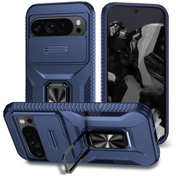 Google Pixel 9 Pro XL Pyörivä Rengashybridikotelo Kamerasuojalla - Sininen