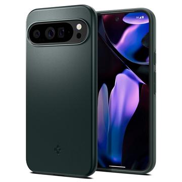 Google Pixel 9 Pro XL Spigen Thin Fit Hybridikotelo - Tummanvihreä