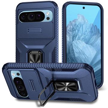 Google Pixel 9/9 Pro Pyörivä Rengashybridikotelo Kamerasuojalla - Sininen