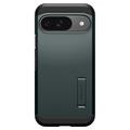 Google Pixel 9/9 Pro Spigen Tough Armor Suojakuori - Tummanvihreä